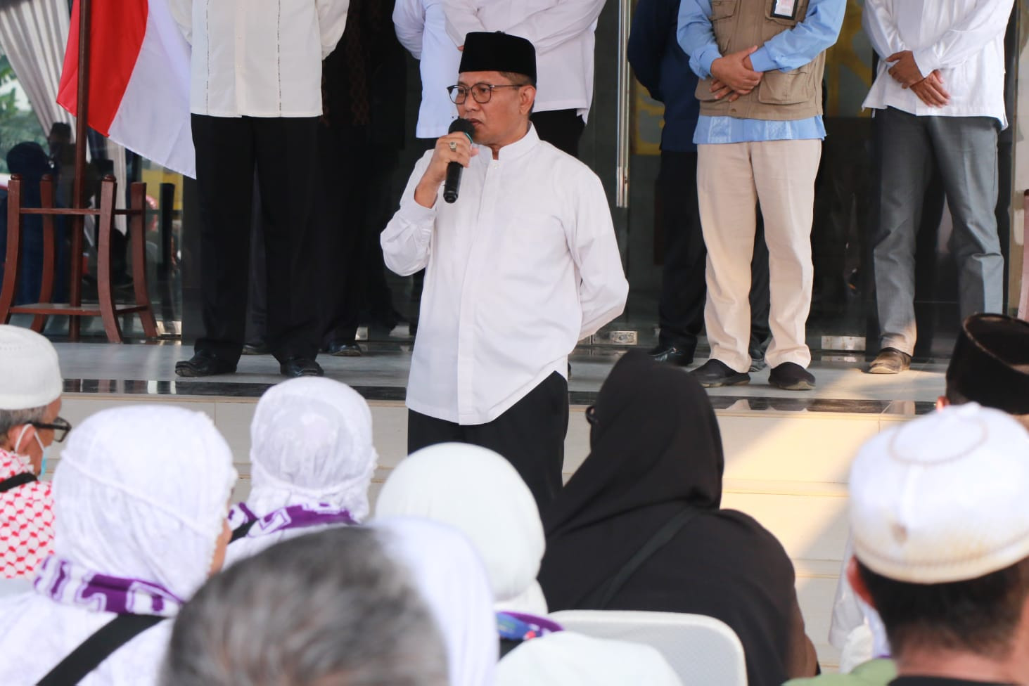 Begini Pesan Sekda Saat Sambut Jemaah Kloter 33