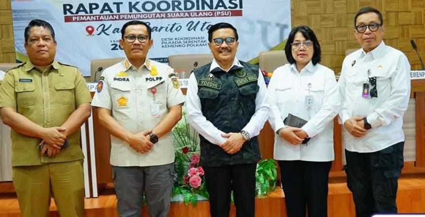Pemkab Barito Utara Bersama Stafsus Kemenko Polhukam Gelar Rakor Pemantauan Dan Pengawasan PSU 2025