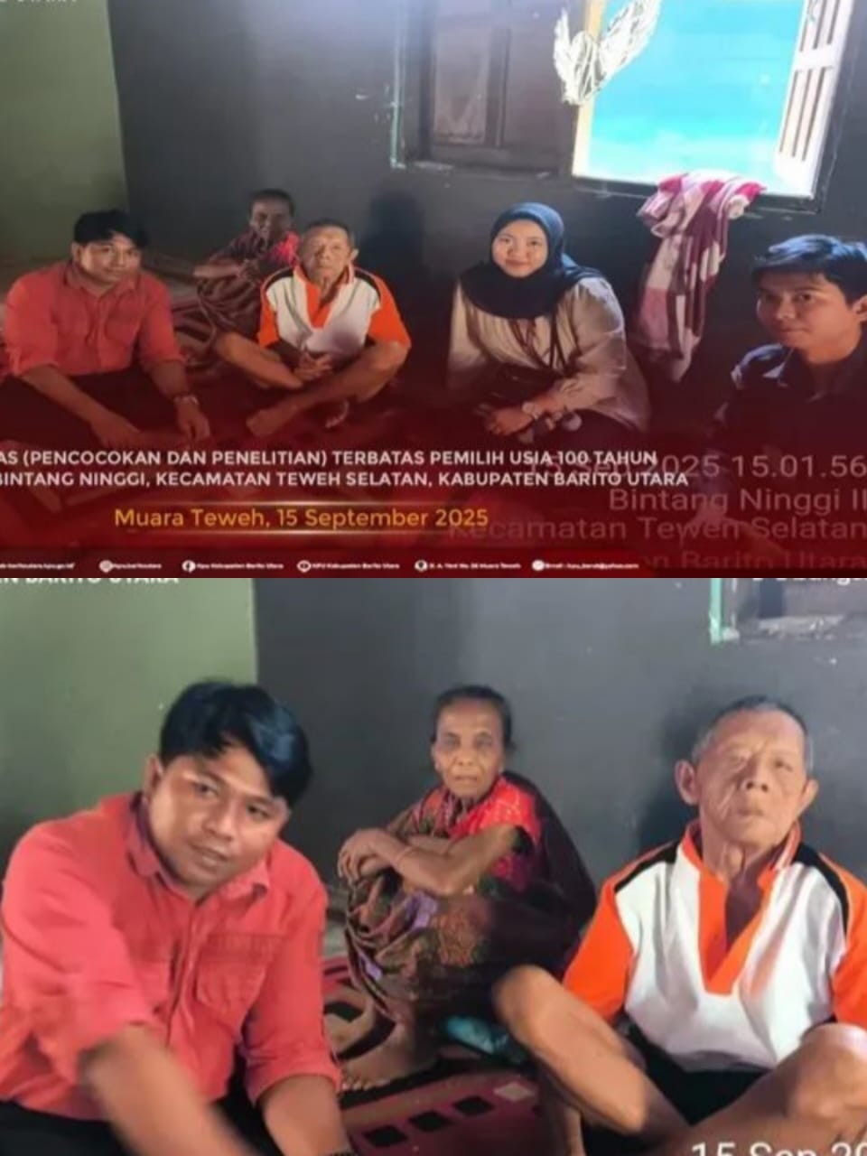 KPU Barito Utara Laksanakan Coktas, Verifikasi Pemilih Usia di Atas 100 Tahun di Desa Bintang Ninggi