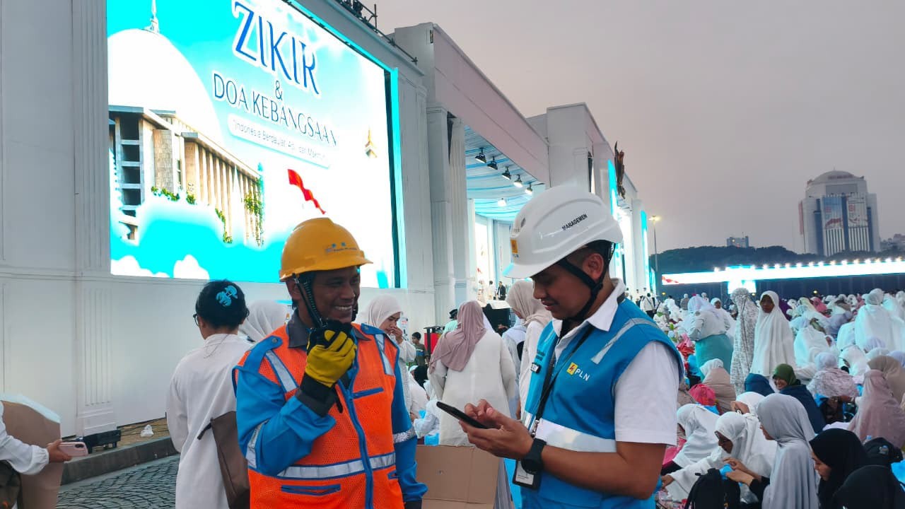 Tanpa Kedip, PLN Jaga Keandalan Listrik Zikir dan Doa Kebangsaan di Monas Berjalan Sukses